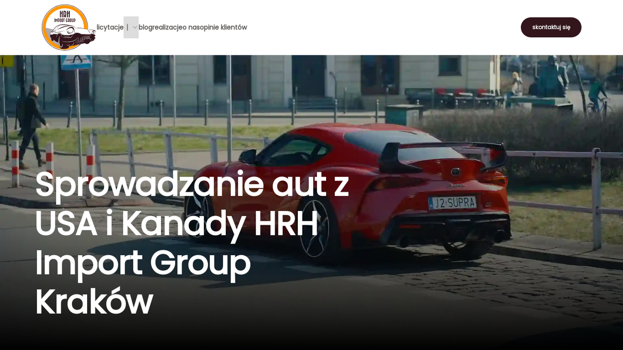 Zrzut ekranu strony HRH Import Group