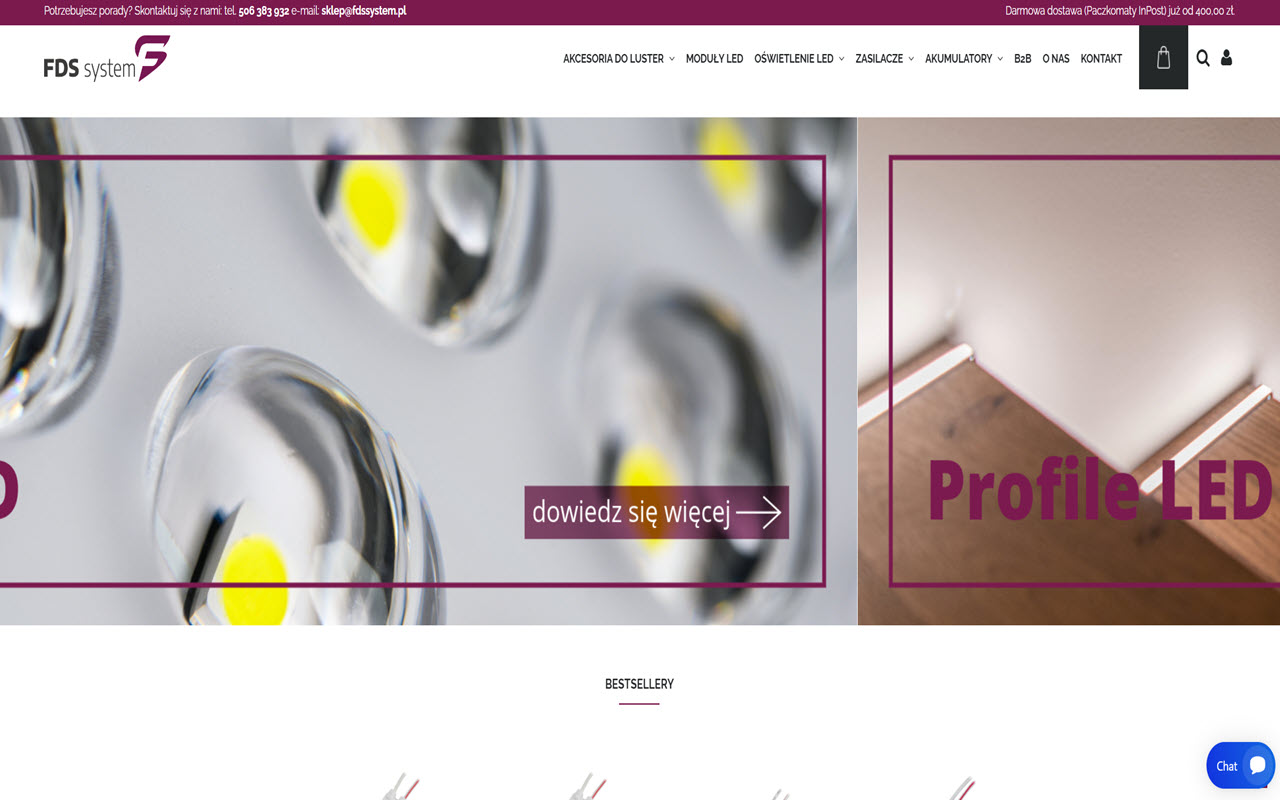 Zrzut ekranu strony FDS System