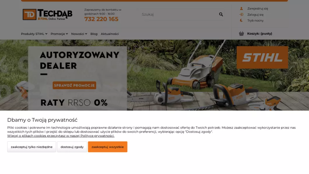 Zrzut ekranu strony Tech-Dąb.pl