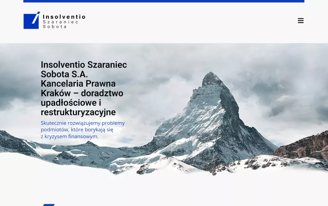 Zrzut ekranu strony Kancelaria prawna Kraków - Insolventio Szaraniec Sobota S.A.