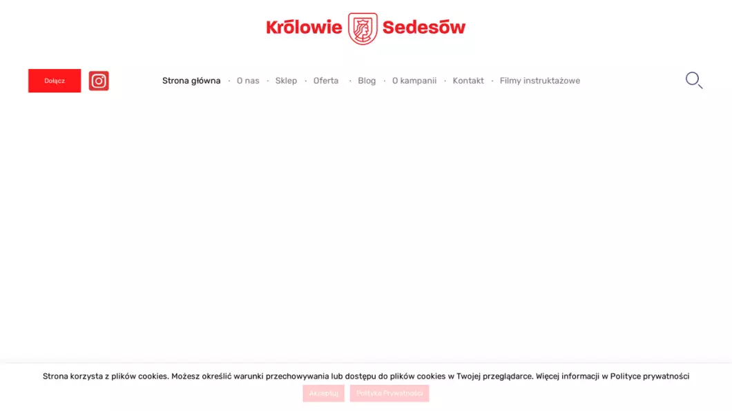 Zrzut ekranu strony Królowie Sedesów