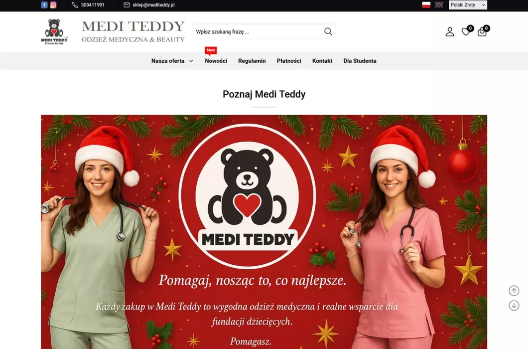Zrzut ekranu strony Medi Teddy