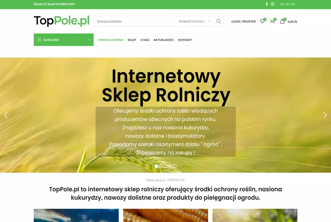 Zrzut ekranu strony TopPole.pl