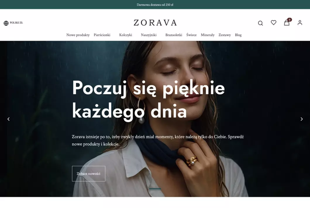 Zrzut ekranu strony ZORAVA