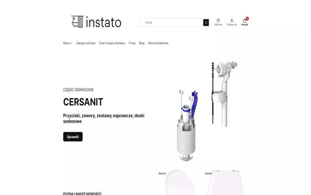 Zrzut ekranu strony Instato