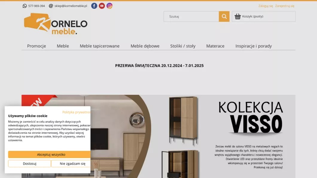 Zrzut ekranu strony Kornelo Meble